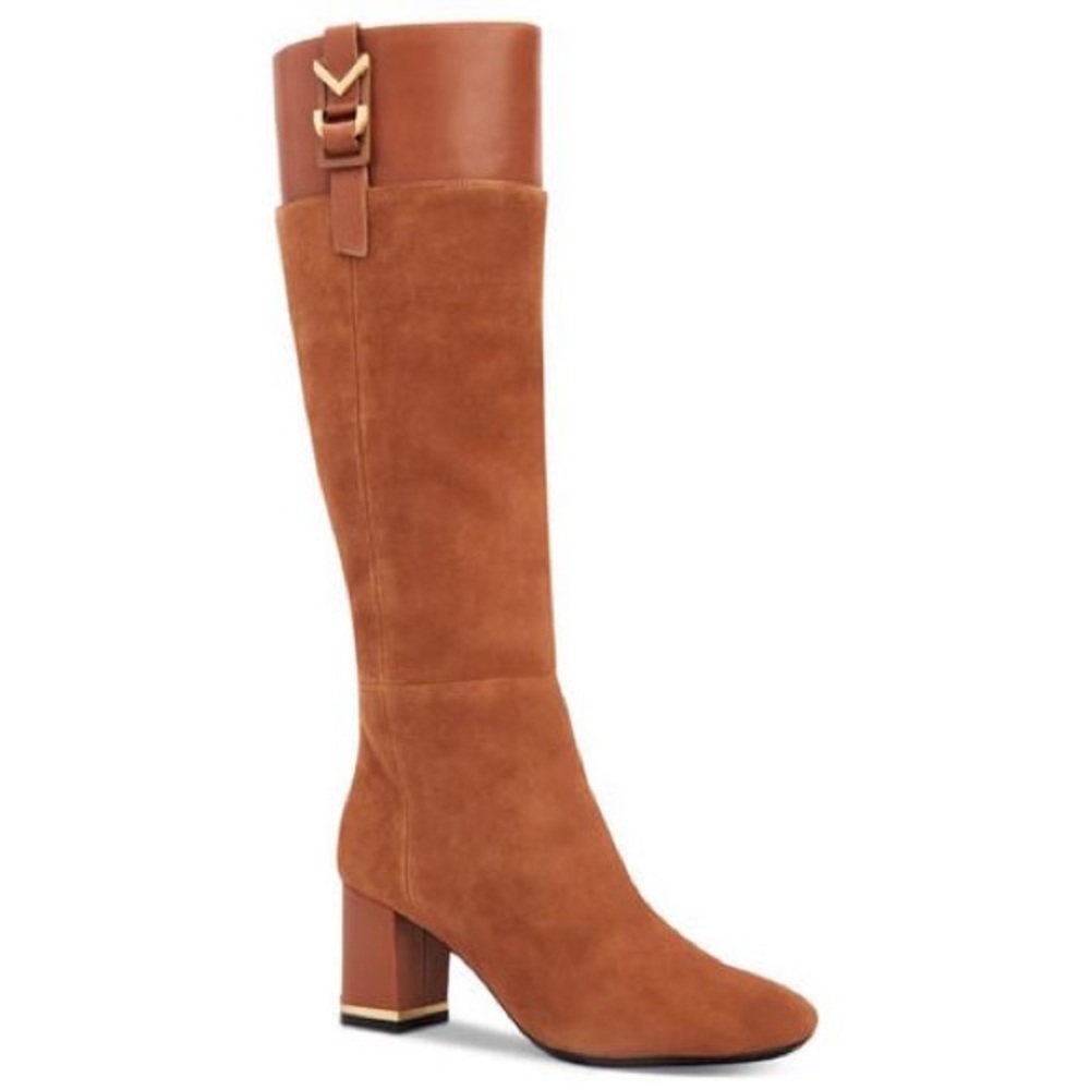 Beautiful Like-New Calvin Klein Cognac Suede Boots